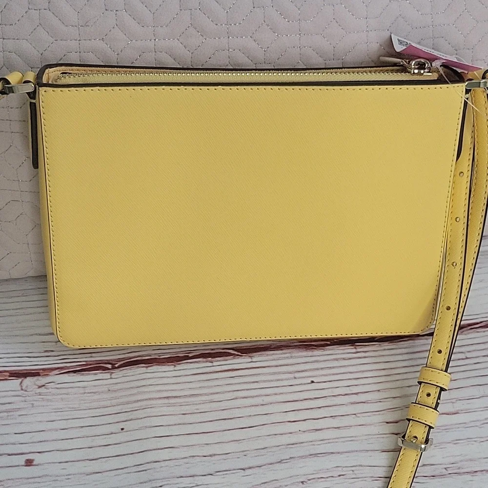 Kate Spade Butter Yellow Crossbody Bag with Minimalist Design NWT